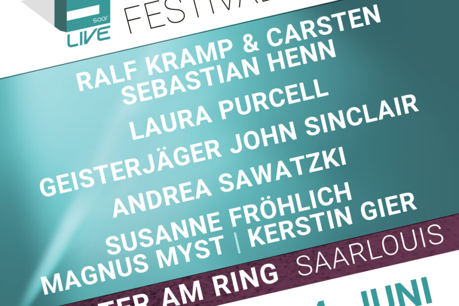 Buchmesse Saar Live Lesefestival 2026: Ralf Kramp & Carsten Sebastian Henn | Laura Purcell | Geisterjäger John Sinclair | Andrea Sawatzki | Susanne Fröhlich | Magnus Myst | Kerstin Gier, Theater am Ring Saarlouis, 10. bis 14. Juni 2026