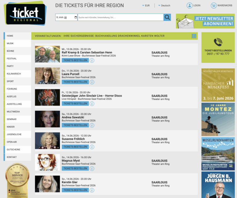 Tickets bei Ticket Regional