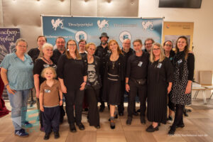 Teamfoto nach der Lesung von Andrea Sawatzki bei Buchmesse Saar Festival 2026